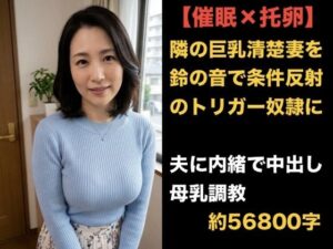 【催●×托卵】隣の巨乳清楚妻を鈴の音で条件反射のトリガー奴●に 〜「私が君を犯したの…？」加害者の罪悪感で泥沼にハマり、夫に内緒で中出し母乳調教されるまで〜