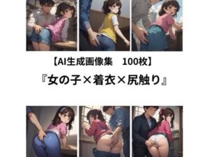 【AI 生成画像集/100枚】女の子×着衣×尻触り